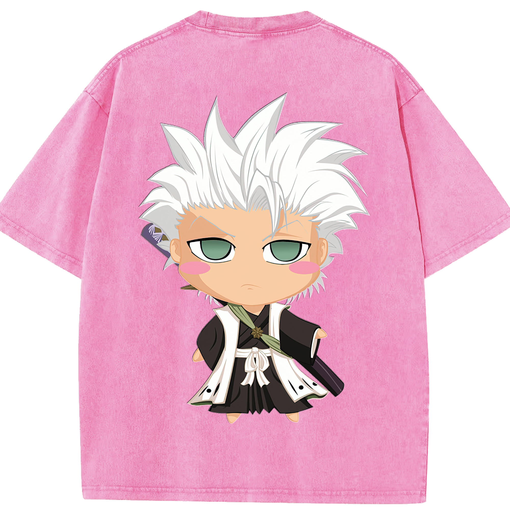 （画像用） ブリーチ 日番谷冬獅郎（ひつがや とうしろう） BLEACH Hitsugaya Toushirou 綿100% ヴィンテージ風 半袖Tシャツ（背面プリント）